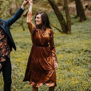 Baltic Born copper velvet dress